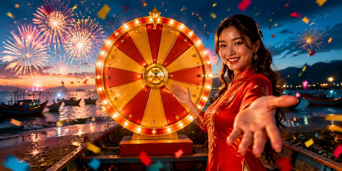 Người chơi tại bãi biển Mũi Né tham gia rút thăm may mắn và cá cược trực tuyến